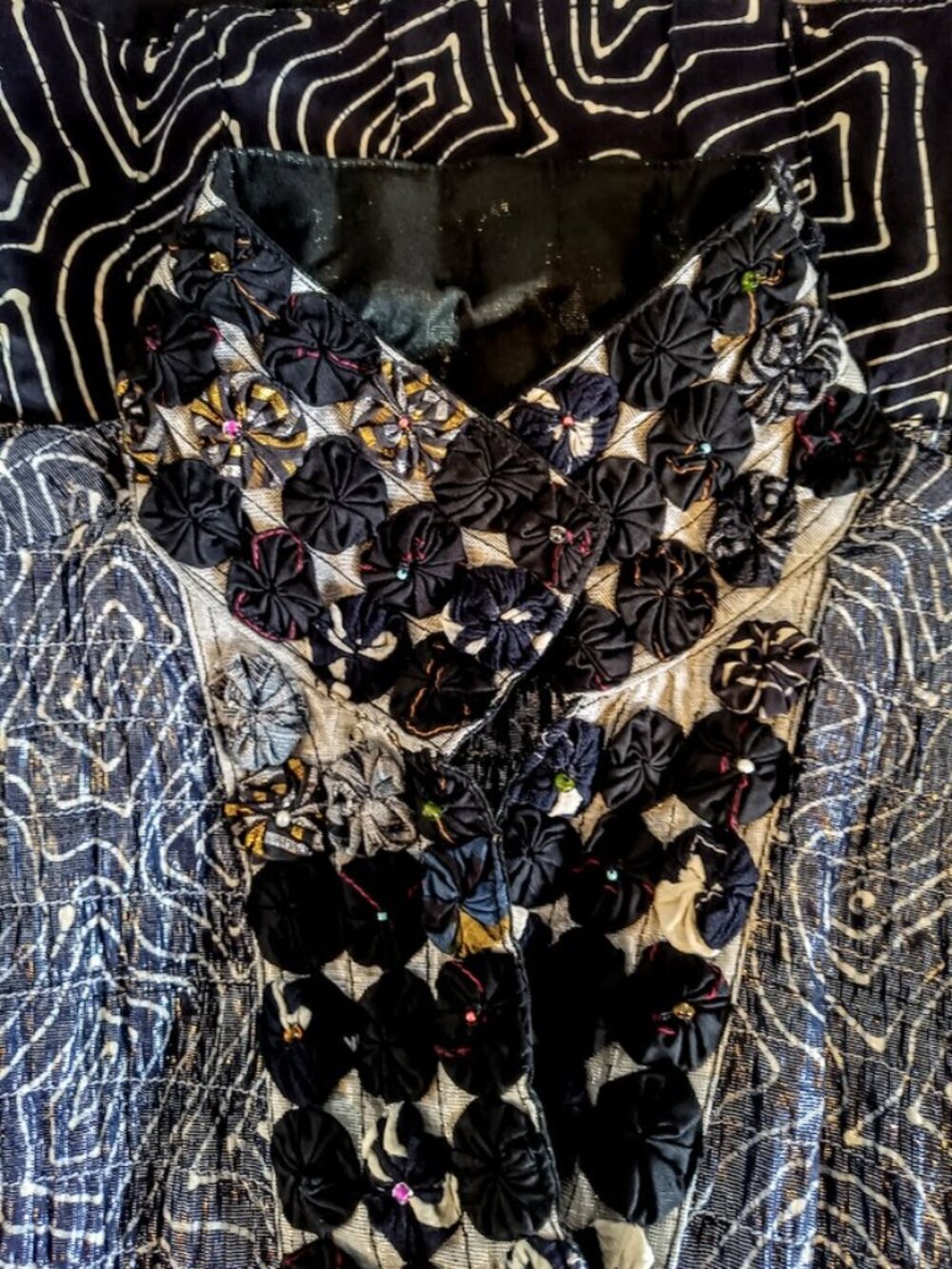 Nadya Handmade Bali Black Metallic Blazer Jacket - Picture 4 of 8